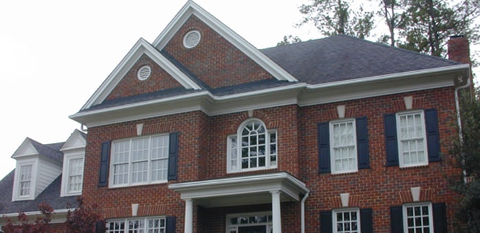 LeafGuard gutters shown on a contemporary home