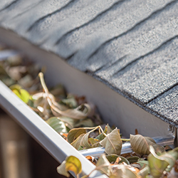 An Open face standard gutter system shown on a house.