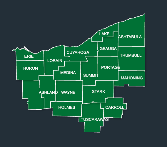 Map of LeafGuard gutters in Cleveland