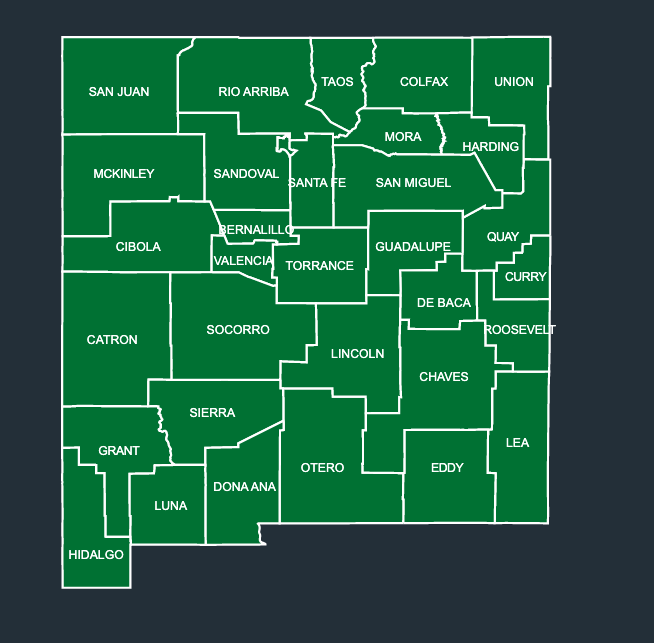 Map of LeafGuard gutters in New Mexico