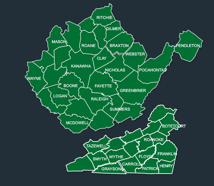 Map of LeafGuard gutters in Virginia 