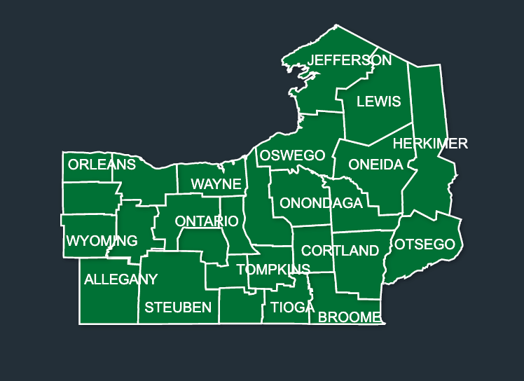 Map of LeafGuard gutters in New York