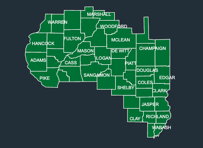 Map of LeafGuard gutters in illinois