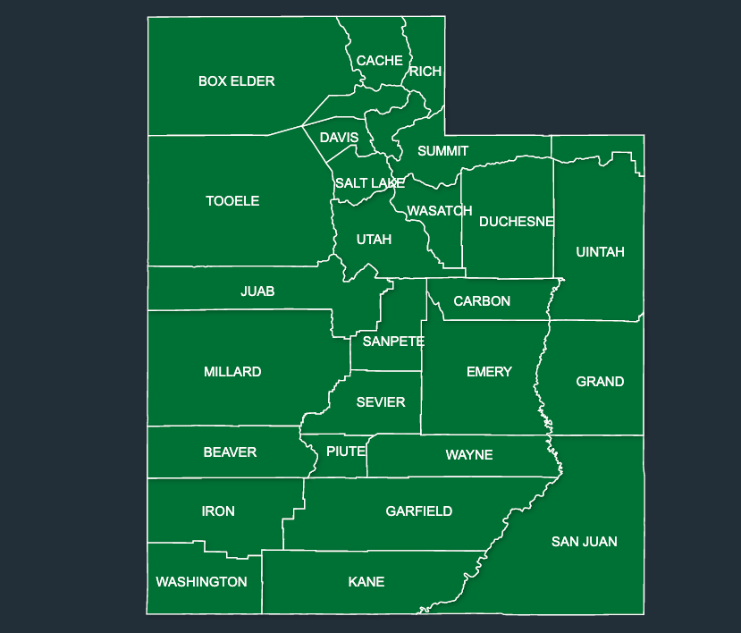 Map of LeafGuard gutters in Utah